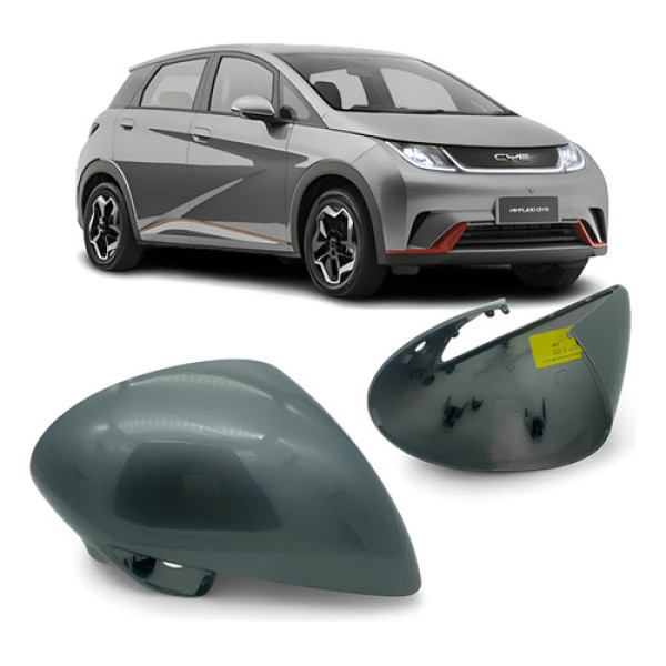 Capa Cobertura Retrovisor Byd Dolphin Dolphin Mini E Plus Ld Cinza-escuro Lado Passageiro