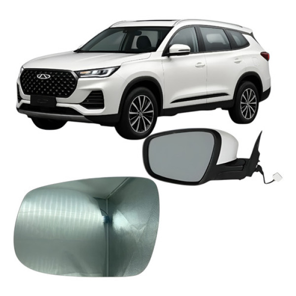Lente Com Base Retrovisor Chery Tiggo 7 Esquerdo Motorista