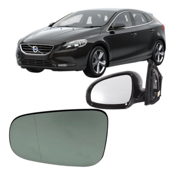 Lente Com Base Retrovisor Volvo V40/v60 Esquerdo/motorista