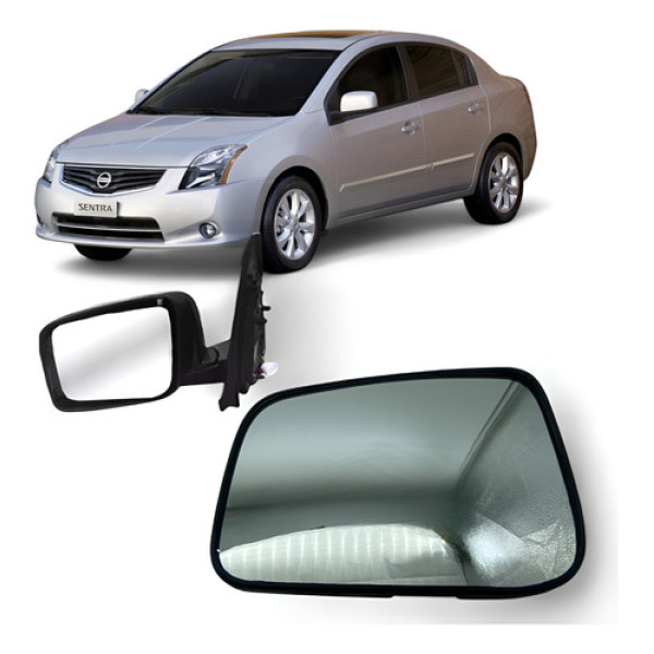 Espelho Lente Com Base Retrovisor Sentra 10 11 12 Esquerdo
