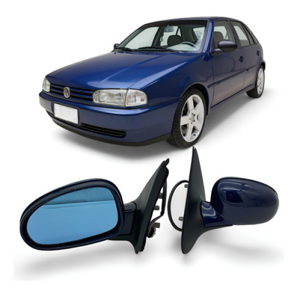 Retrovisor Gol G2 Bola Gti 96 97 98 99 4p Elet Pe Ferro Le Azul Metalico