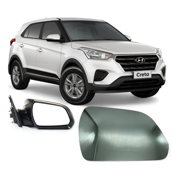 Lente Com Base Espelho Retrovisor Creta 17 18 19 20 21 Ld