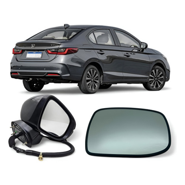 Espelho Lente E Base Retrovisor Honda City 2023 A 2025 Direi
