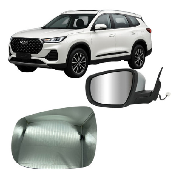 Espelho Lente Com Base Retrovisor Chery Tiggo 8 Esquerdo 