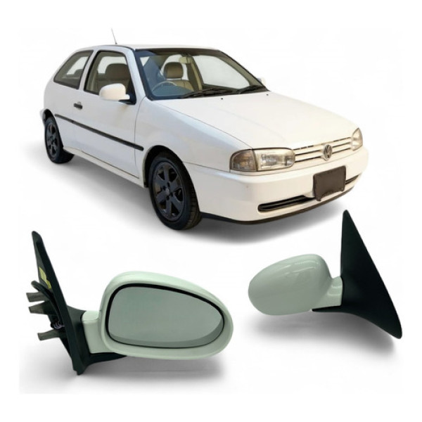 Retrovisor Gol G2 Bola Gti 96 97 98 99 2p Elet Pe Ferro Ld Branco