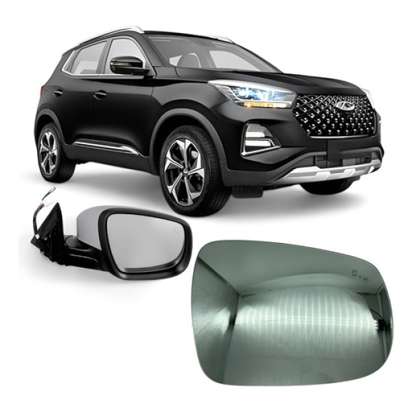 Lente Com Base Retrovisor Chery Tiggo 5x Com Sensor Ld