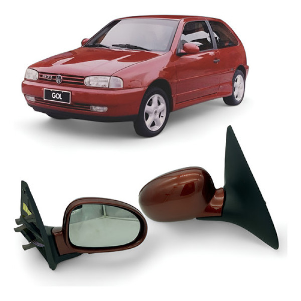 Retrovisor Gol G2 Bola Gti 96 97 98 99 2p Elet Pe Ferro Ld Marrom