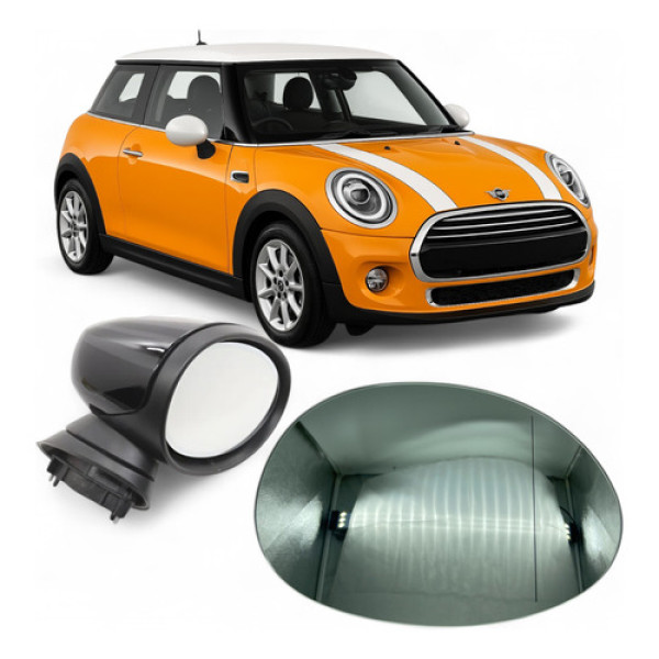 Lente Com Base Retrovisor Mini Cooper Direito / Carona