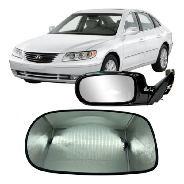 Lente Com Base Retrovisor Azera 06 Ate 10 Esquerdo