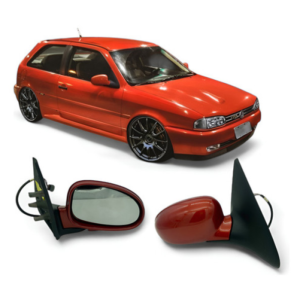 Retrovisor Gol G2 Bola Gti 96 97 98 99 2p Elet Pe Ferro Ld Laranja