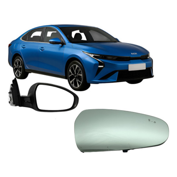Espelho Lente E Base Retrovisor Cerato 19 A 24 Sensor Ld