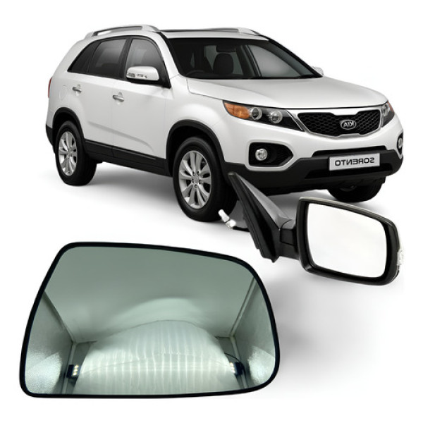 Lente Com Base Espelho Retrovisor Sorento 10 A 15 Direito