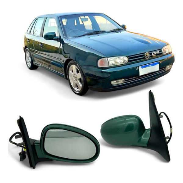 Retrovisor Gol G2 Bola Gti 96 97 98 99 4p Elet Pe Ferro Ld Verde Claro