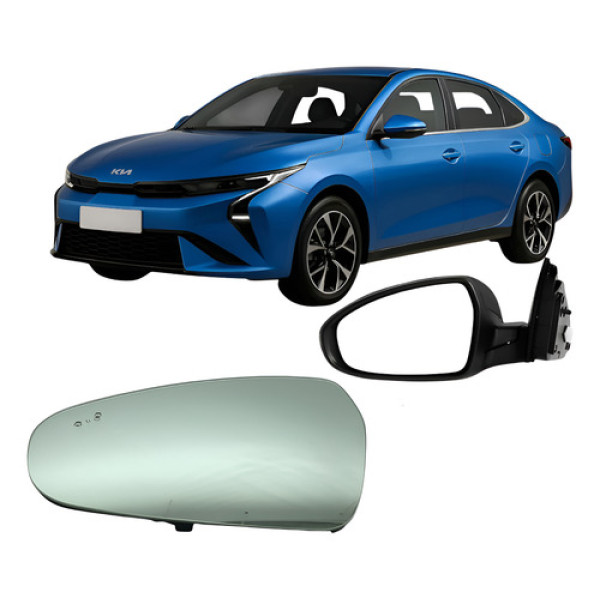Espelho Lente E Base Retrovisor Cerato 19 A 24 Sensor Le