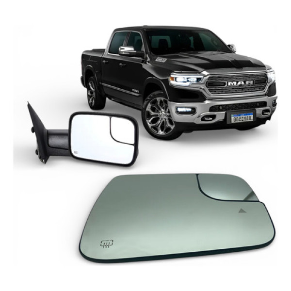 Espelho Lente Com Base Ram 1500 2500 Com Sensor Direito