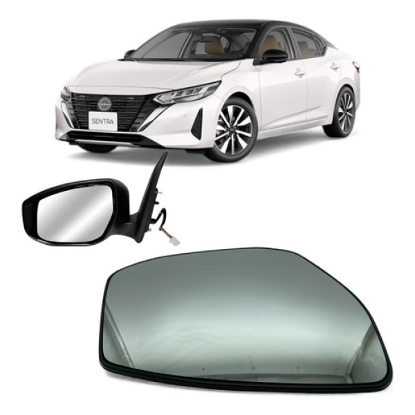 Espelho Lente Com Base Retrovisor Sentra 13 A 21 Esquerdo