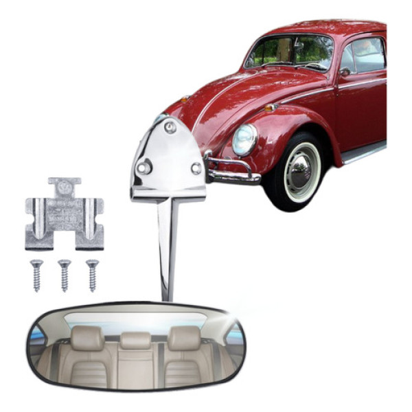 Retrovisor Interno Fusca 1959 A 1976 Cromado Feito Em Metal