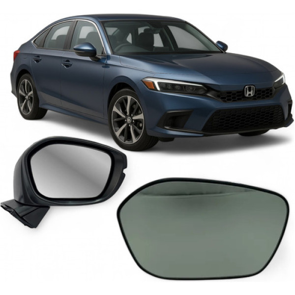 Lente Com Base Retrovisor Civic 25/. Direito