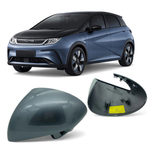Capa Cobertura Retrovisor Dolphin E Dolphin Mini E Plus Le Cinza-escuro Lado Motorista