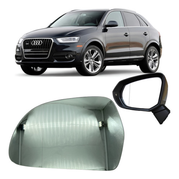 Lente Retrovisor Com Base Espelho Audi Q3 2013 2019 Esquerdo